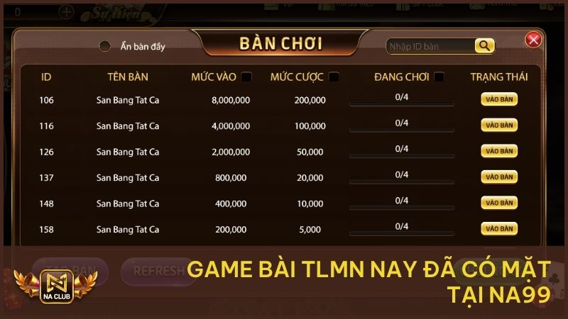 TLMN NA99 – Sàn Đấu Tiến Lên Mang Tính Chất Đầy Trí Tuệ 1 Game bài TLMN nay đã có mặt tại NA99